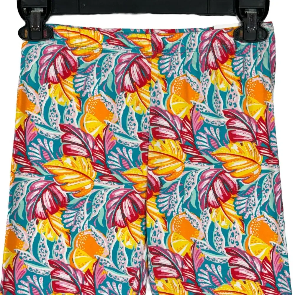 Crown & Ivy Lot of 3 Girls X-Large Pants Floral Stretch Elastic Waist Pull-On